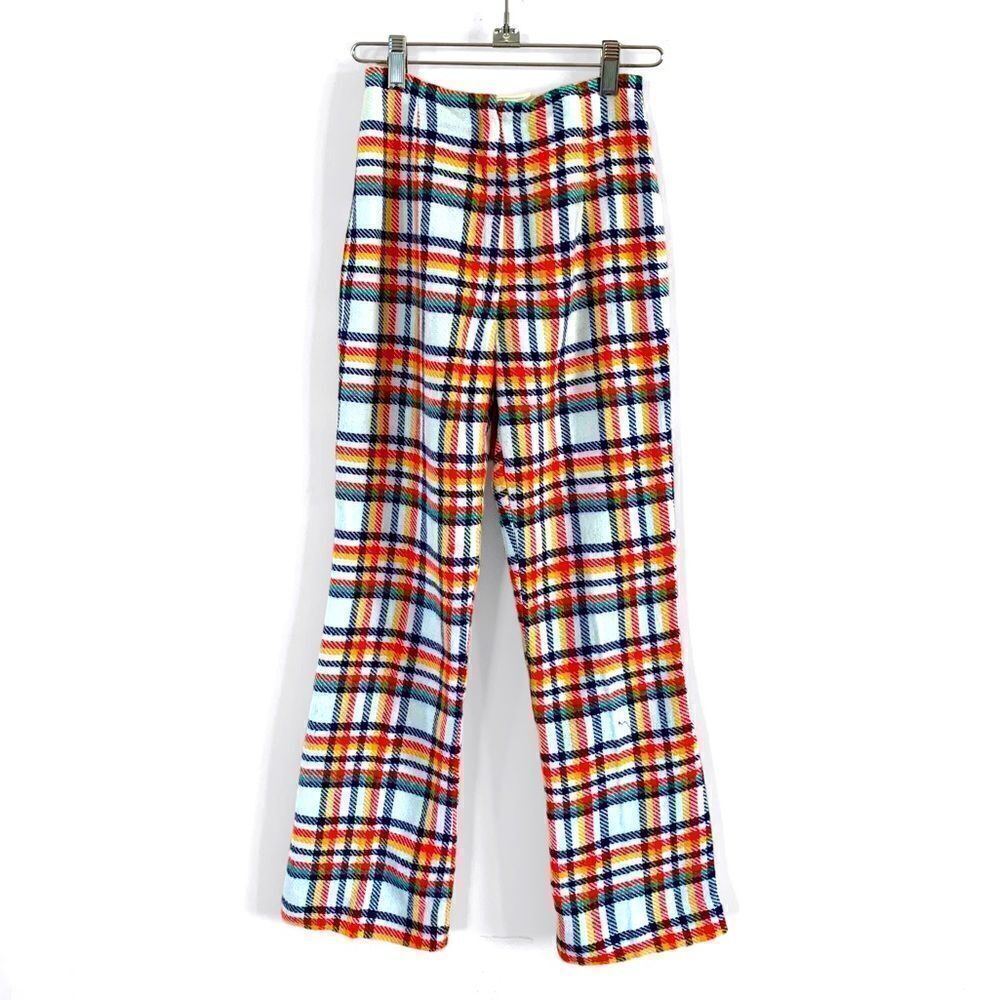 Vintage 1970’s Hi Waisted Plaid Bellbottom Pants